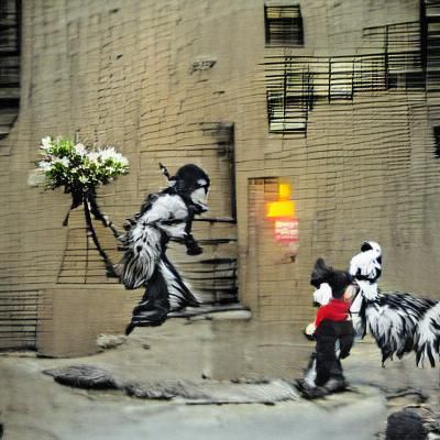 NYC Street Art in Banksy Style