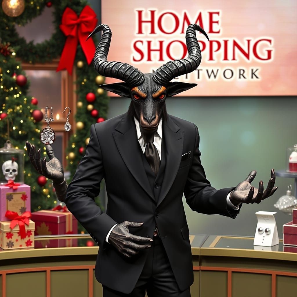 Krampus Hosts Home Shopping Network in Burtonesque Style