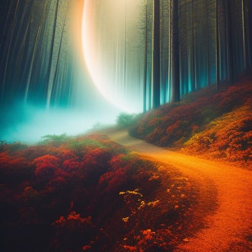 Night Coffee in Nature with Amazing Depth of Field