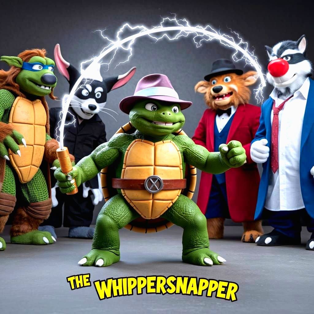 Photorealistic Turtle Hero Without Mask, Enhanced Fedora