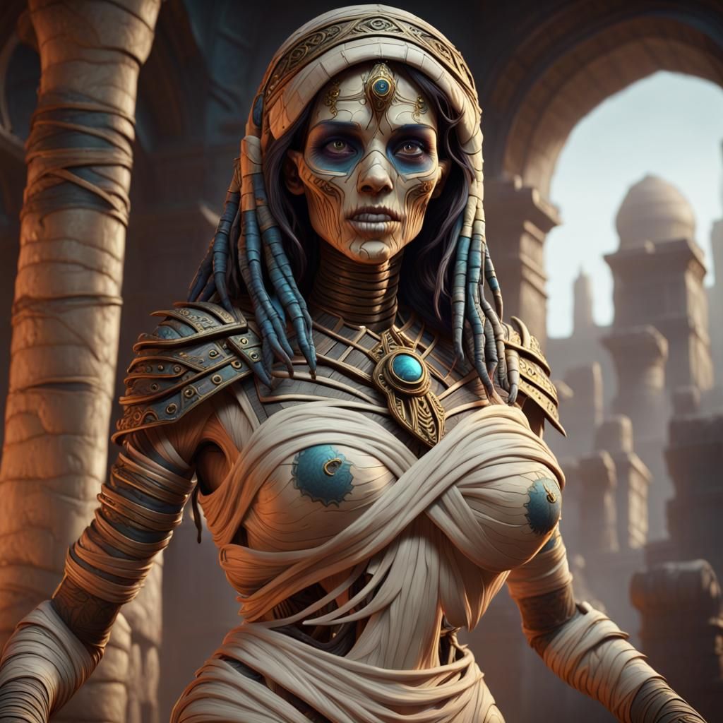Detailed Female Mummy in Fantasy Concept Art