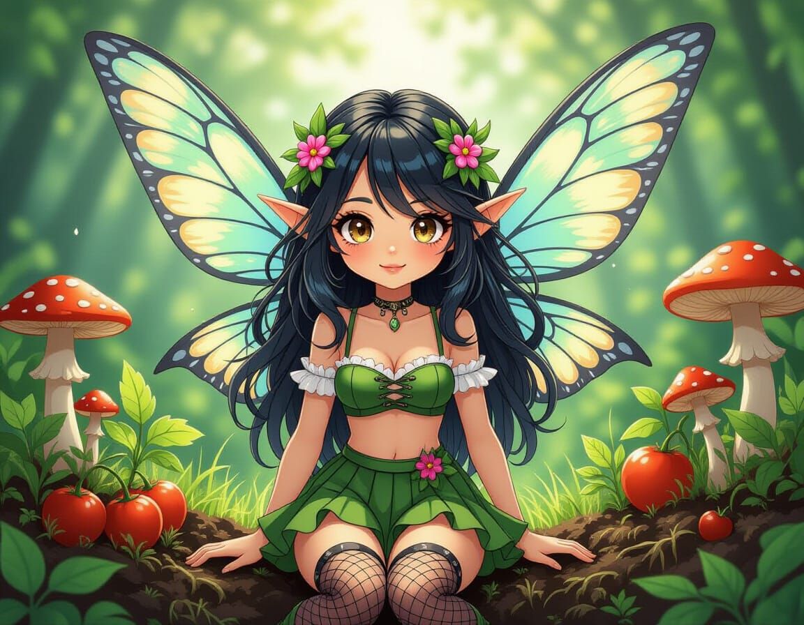 Fairy in Shroom Garden, Comic Book Art