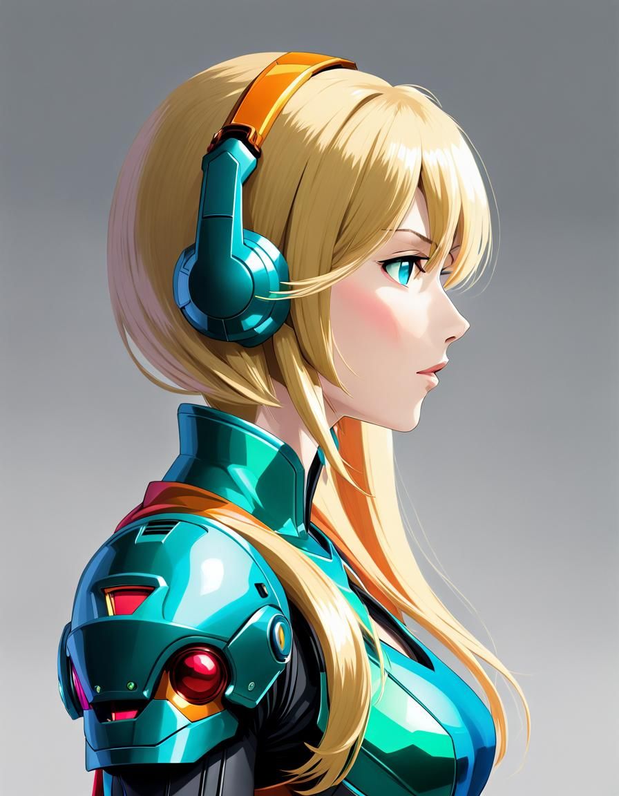 Samus Aran: Detailed Anime-Style Digital Illustration