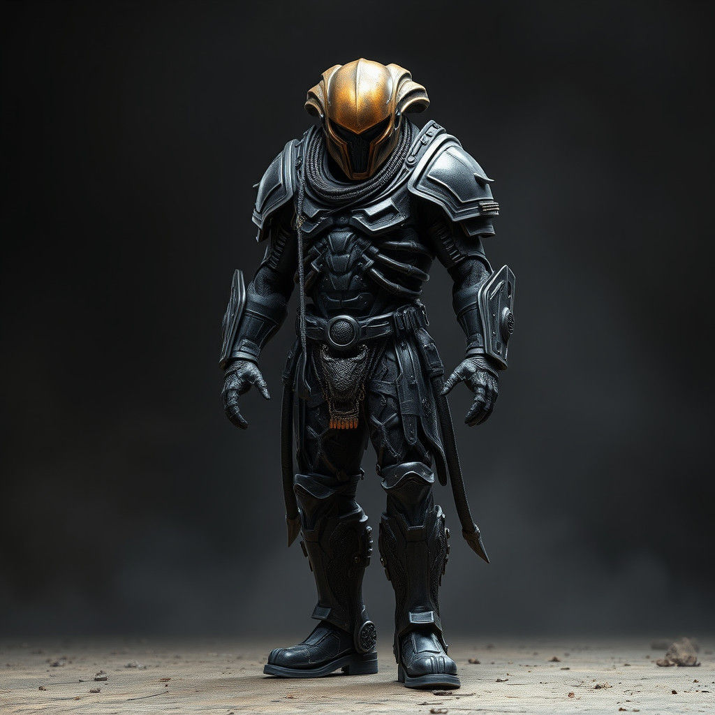 Armored Alien Warrior in Live Action Style