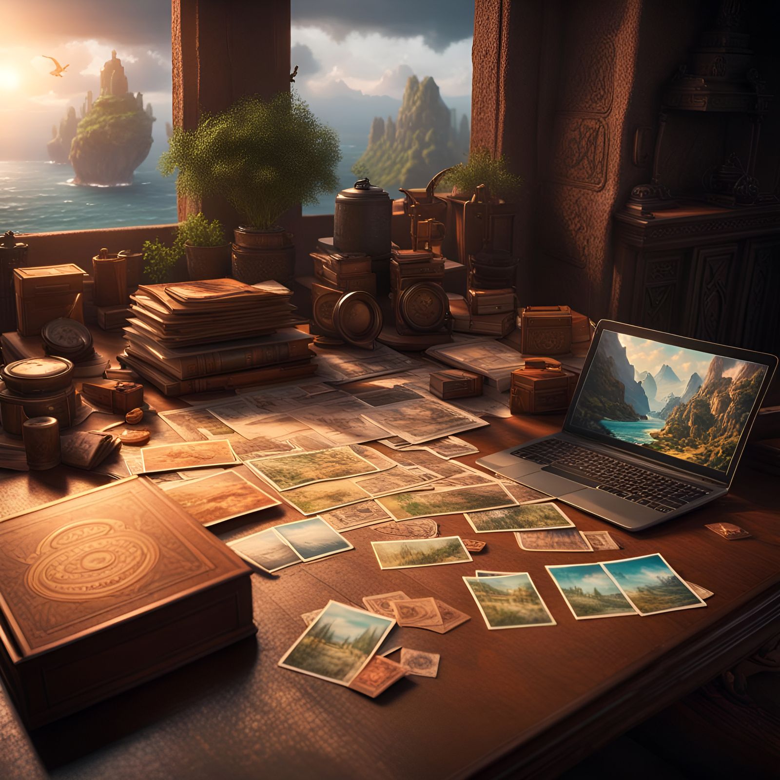 Vacation Postcards with Stamps in Cinematic 3D Render