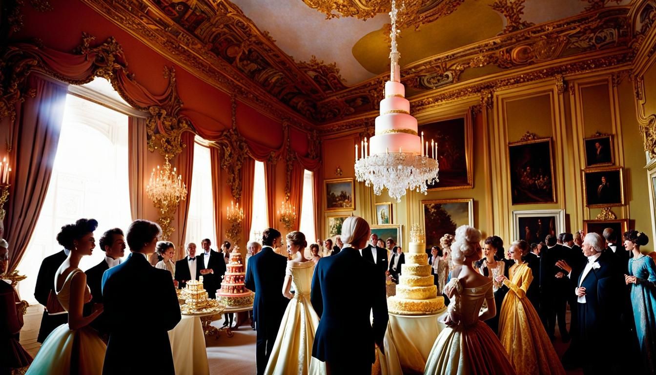 High Society AI Art Celebration in Rococo Manor