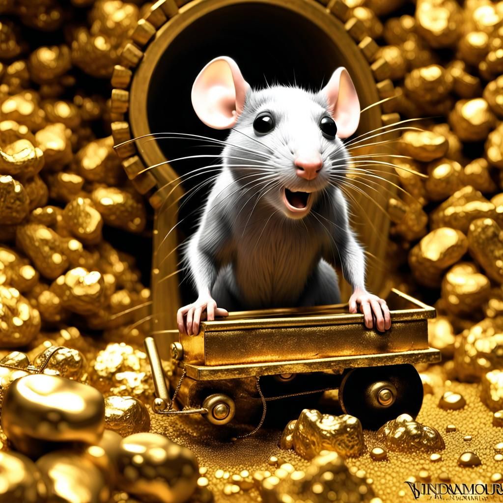 Gold Mine Rats: Disney Pixar Style Selective Color