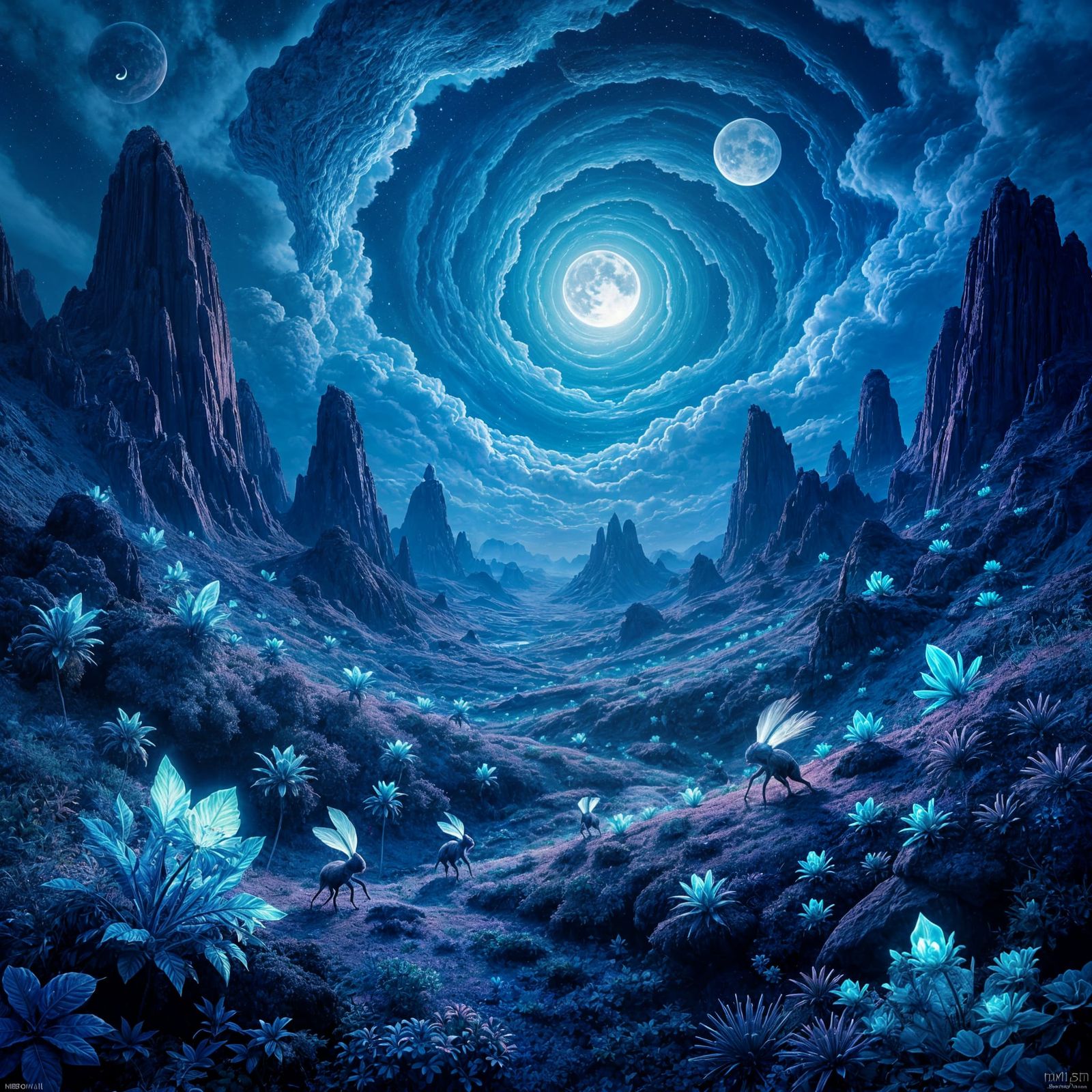 Bioluminescent Alien Planet Digital Painting