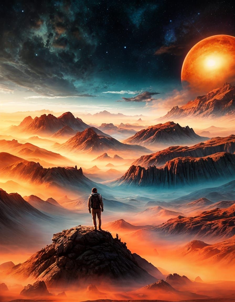 Vibrant Fantasy Mushroom Landscape in Hyperreal Style