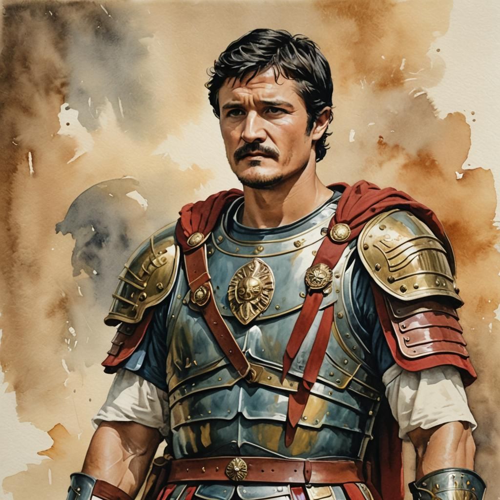 Dignified Roman General in Watercolor