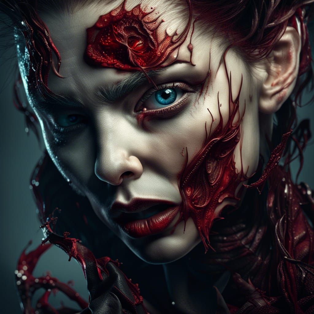 Photorealistic Vampire Portrait in High Resolution