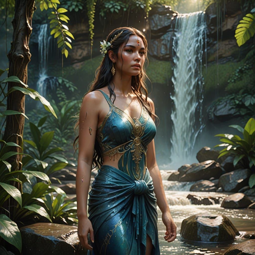 Ethereal Nymph in Vibrant Oil Painting