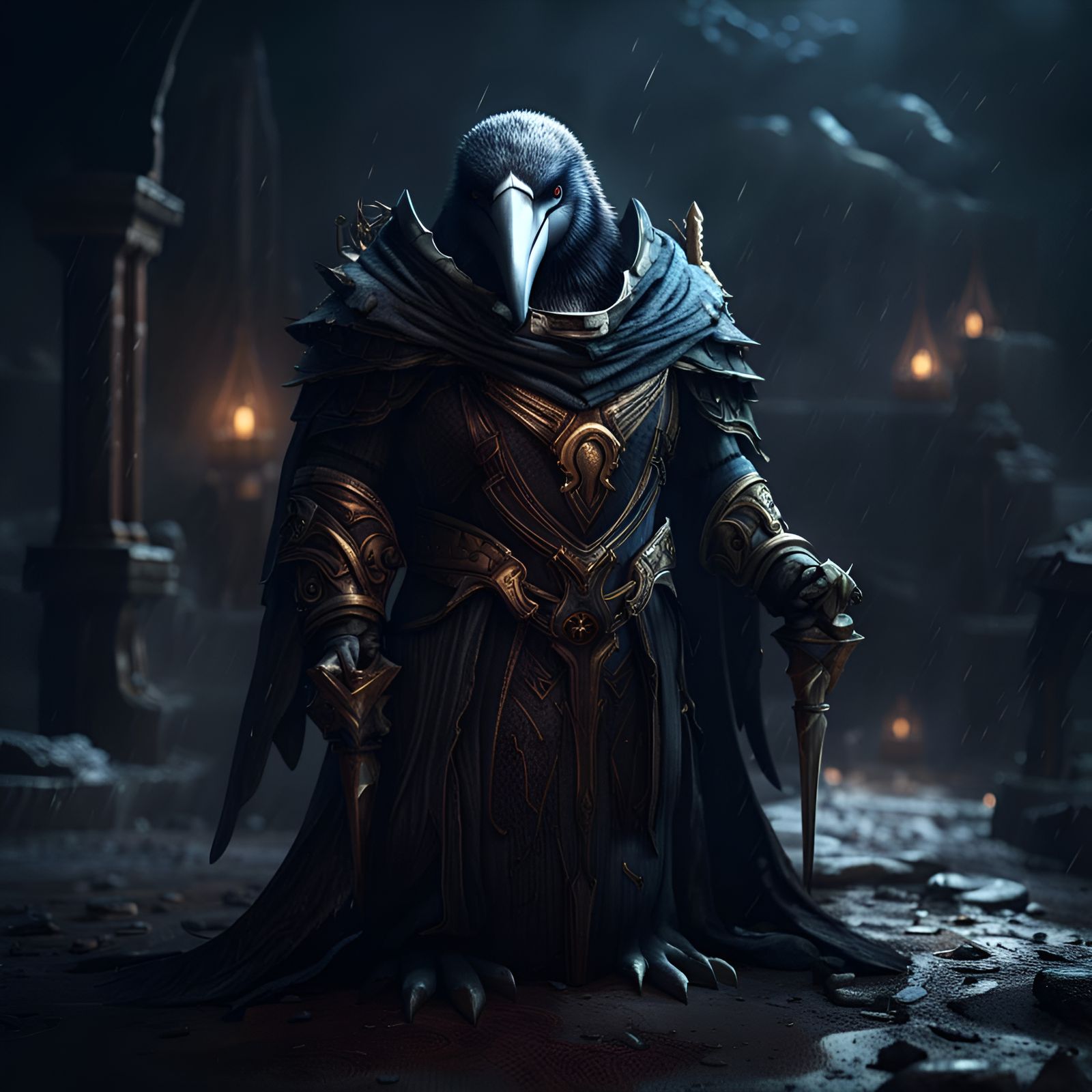 Elden Ring Style Gloomy Penguin Knight