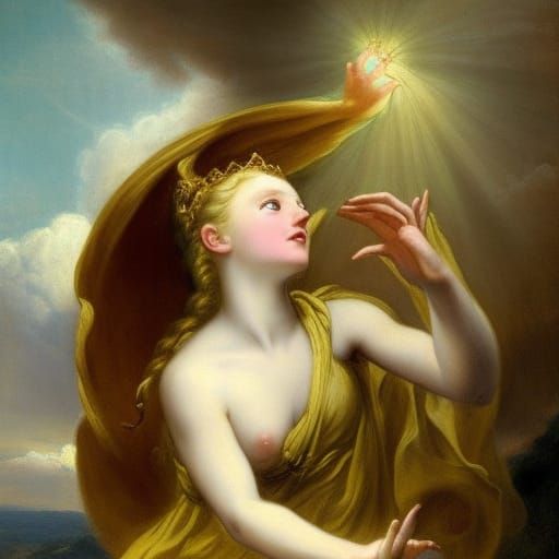 Celestial Goddess Unveils Heavenly Portal