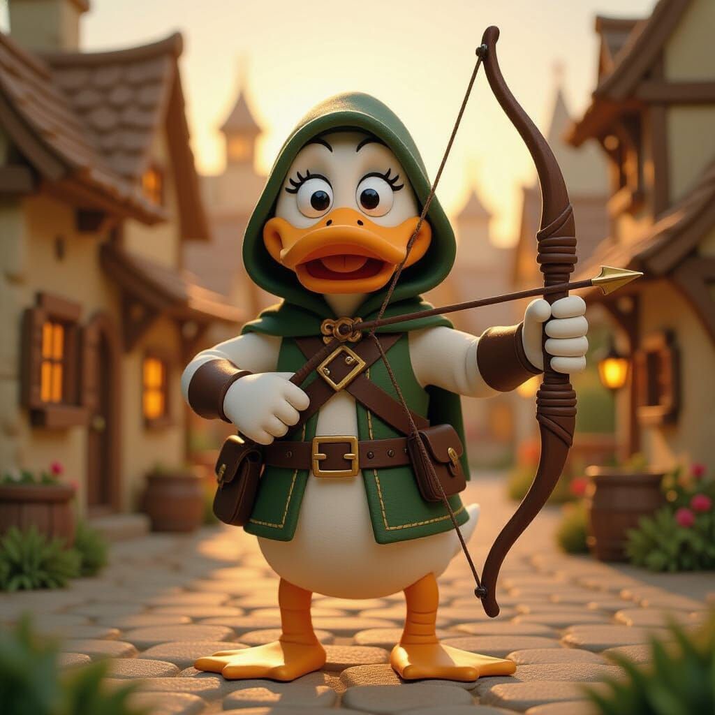 Claymation Duck Ranger in Fantasy Village