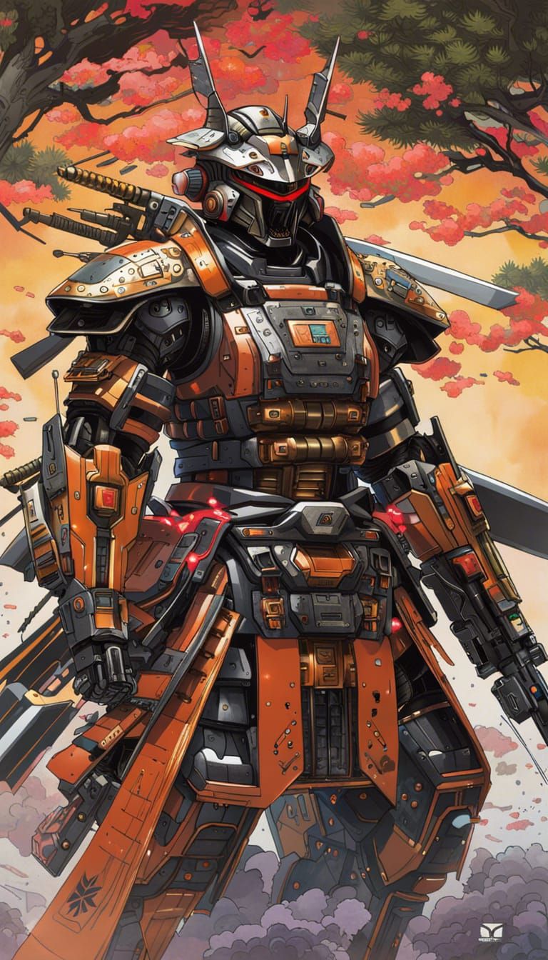 Futuristic Samurai Mech Suit