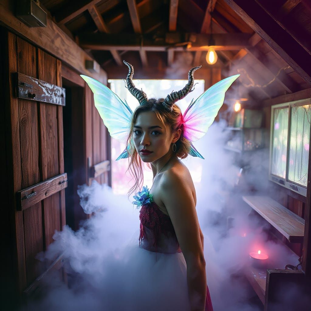 Mystical Forest Sprite in a Dreamy Kaleidoscope