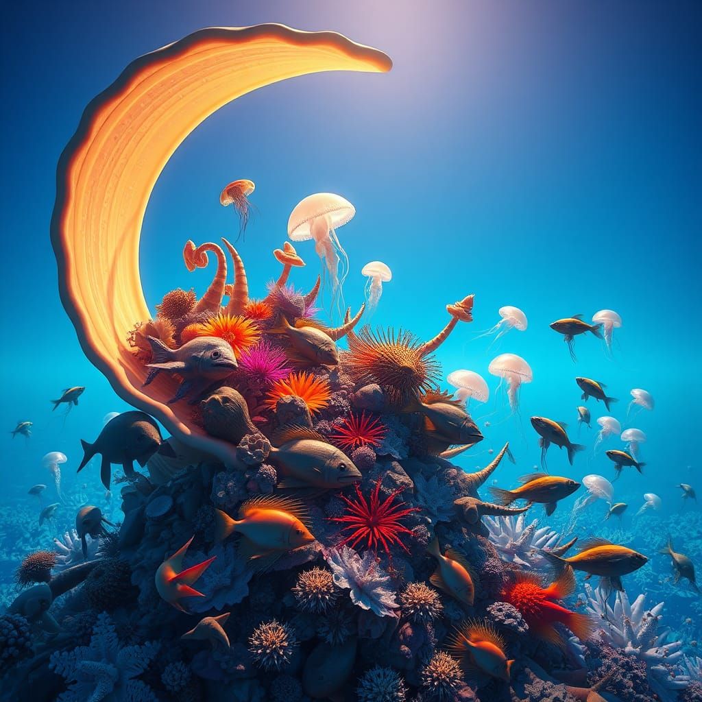 Oceanic Wonders in Surrealist Style, 8K Resolution
