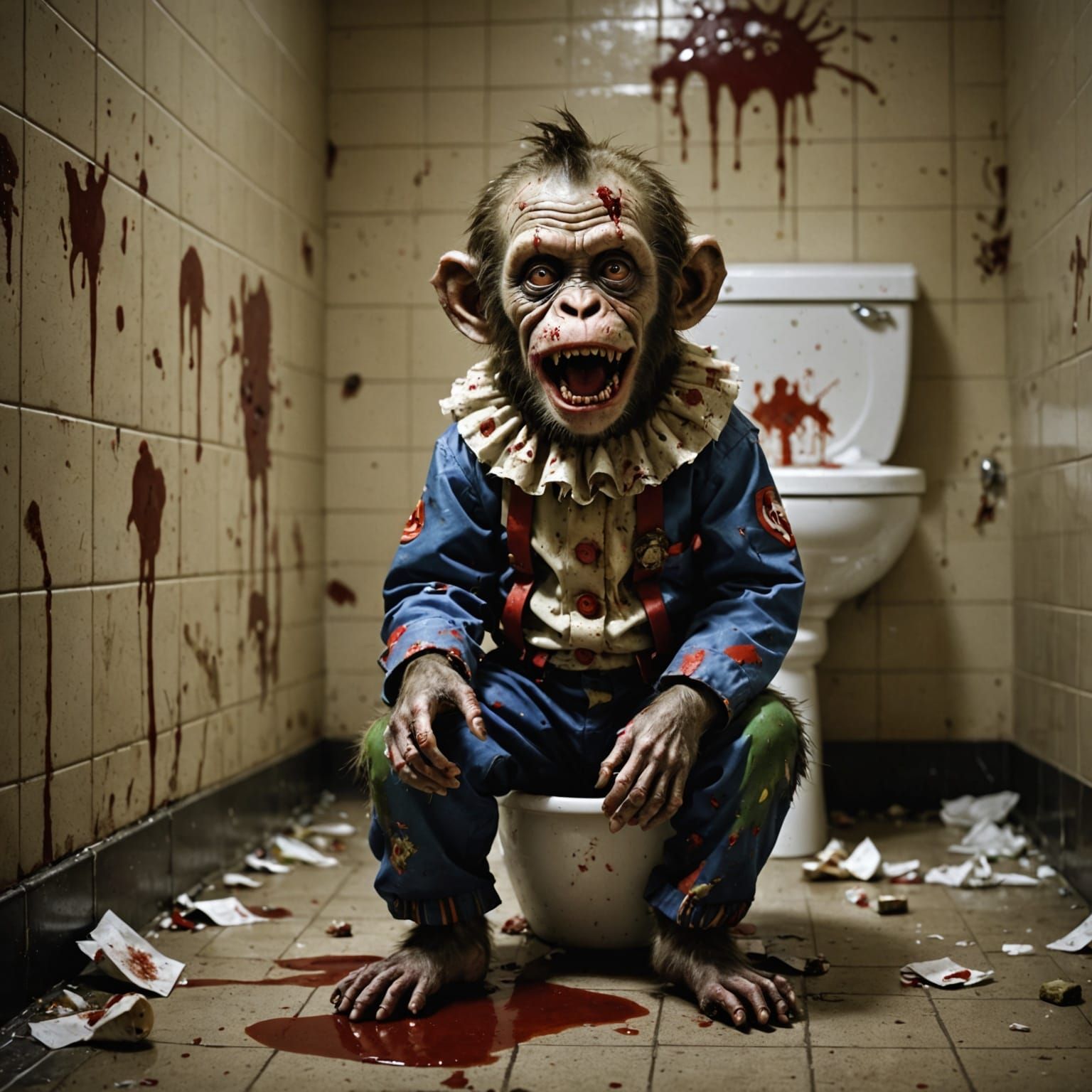 Abandoned Toddler in a Filthy, Post-Apocalyptic Public Restr...