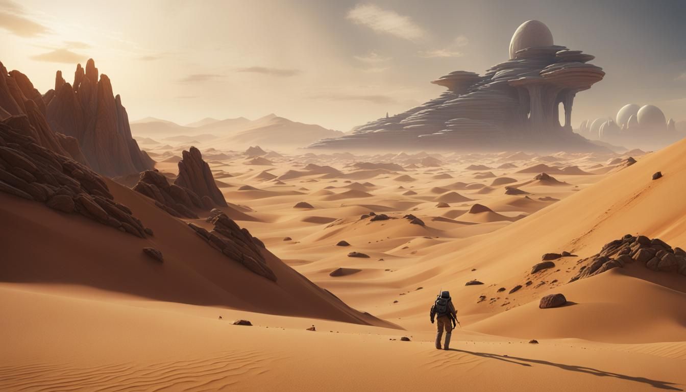 Alien Warrior in Desert Landscape: Matte Painting