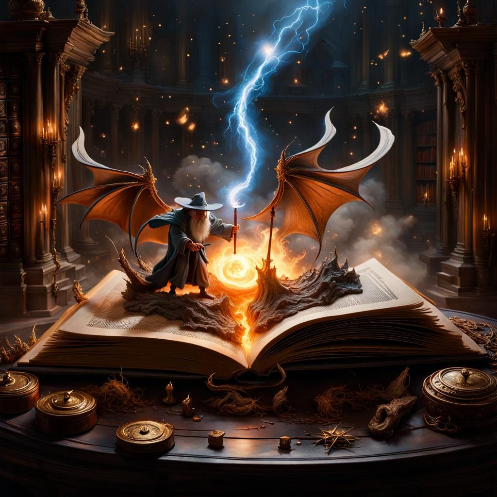 Gandalf and Balrog Miniature Scene