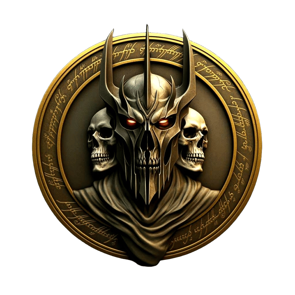 Sauron Bas Relief Emblem with Gold Ring