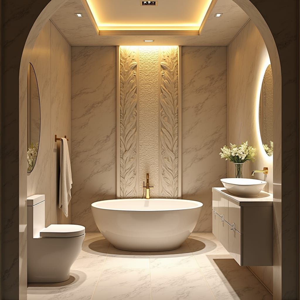 Luxurious Archangel Bathroom with Waterfall Shower