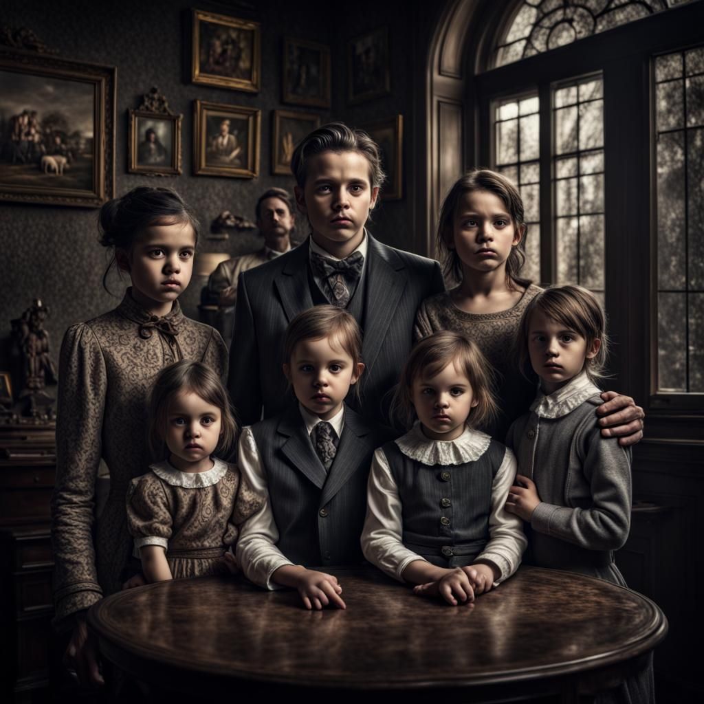 Hyperrealistic Diabolique Family Portrait in High Definition