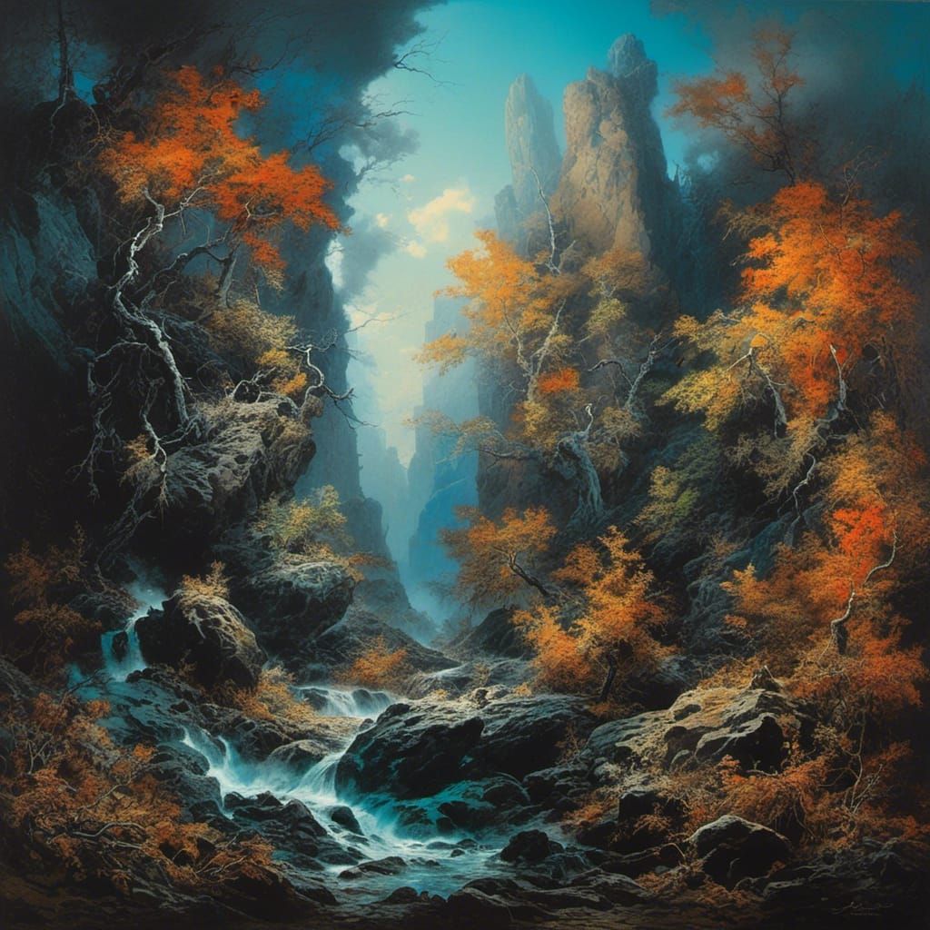 Bioluminescent Desert Ghost Town in Florescent Art Style