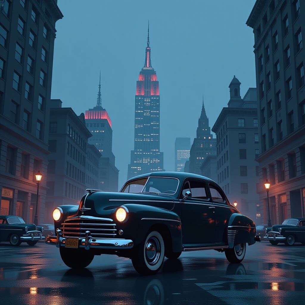 1945 Ford at the Empire State Building