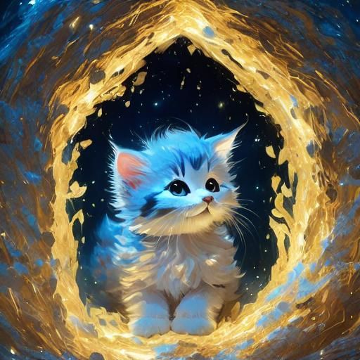 Angora Kitten Sleeping by Fireplace: Cinematic Still