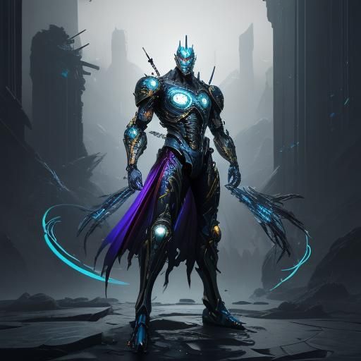 Renormalization Art Style Cyborg with Fractal Patterns