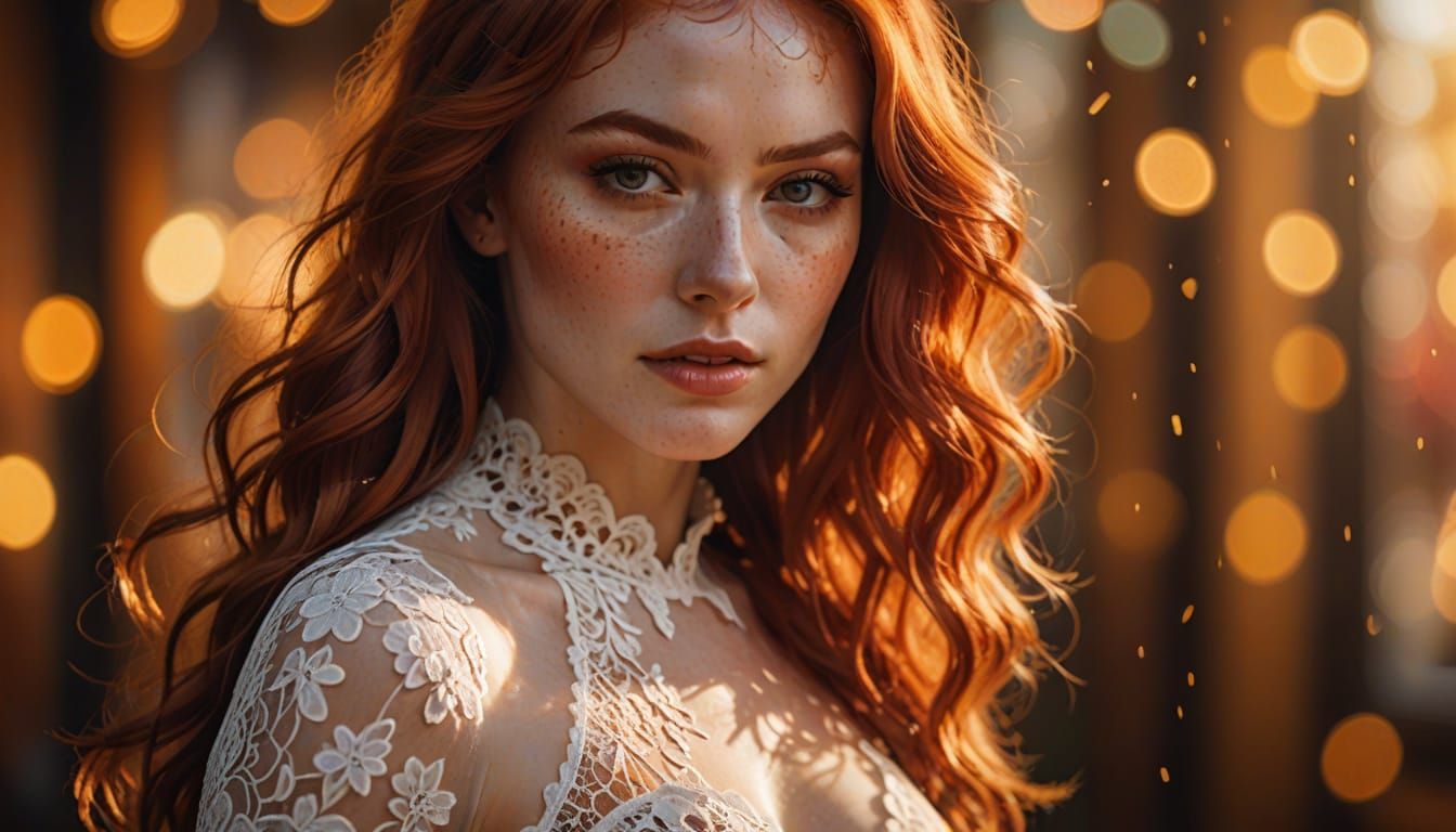 Hyperrealistic Portrait of a Redhead in Splash Art Style