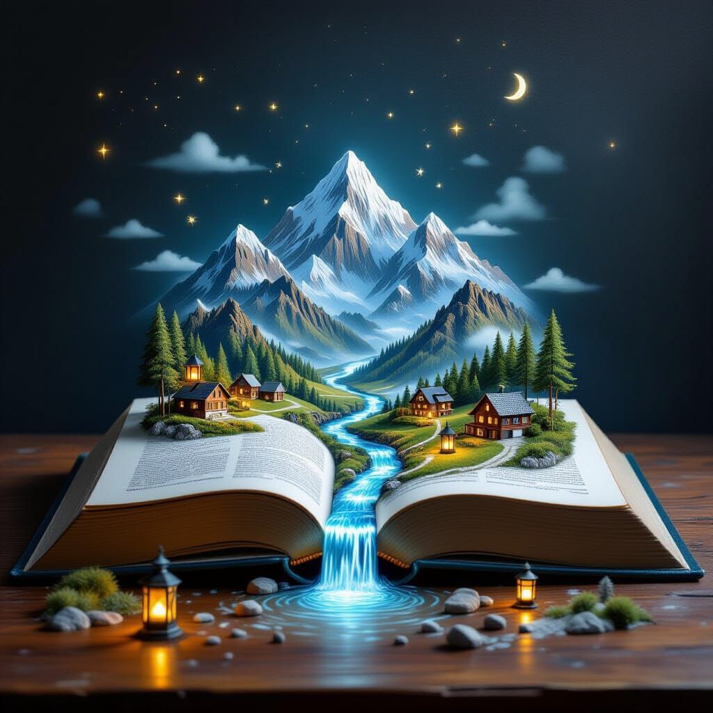 Book Of Worlds: Miniature Landscape Flows From Pages