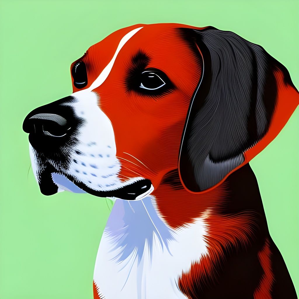 Abstract Beagle Art with Complementary Colors