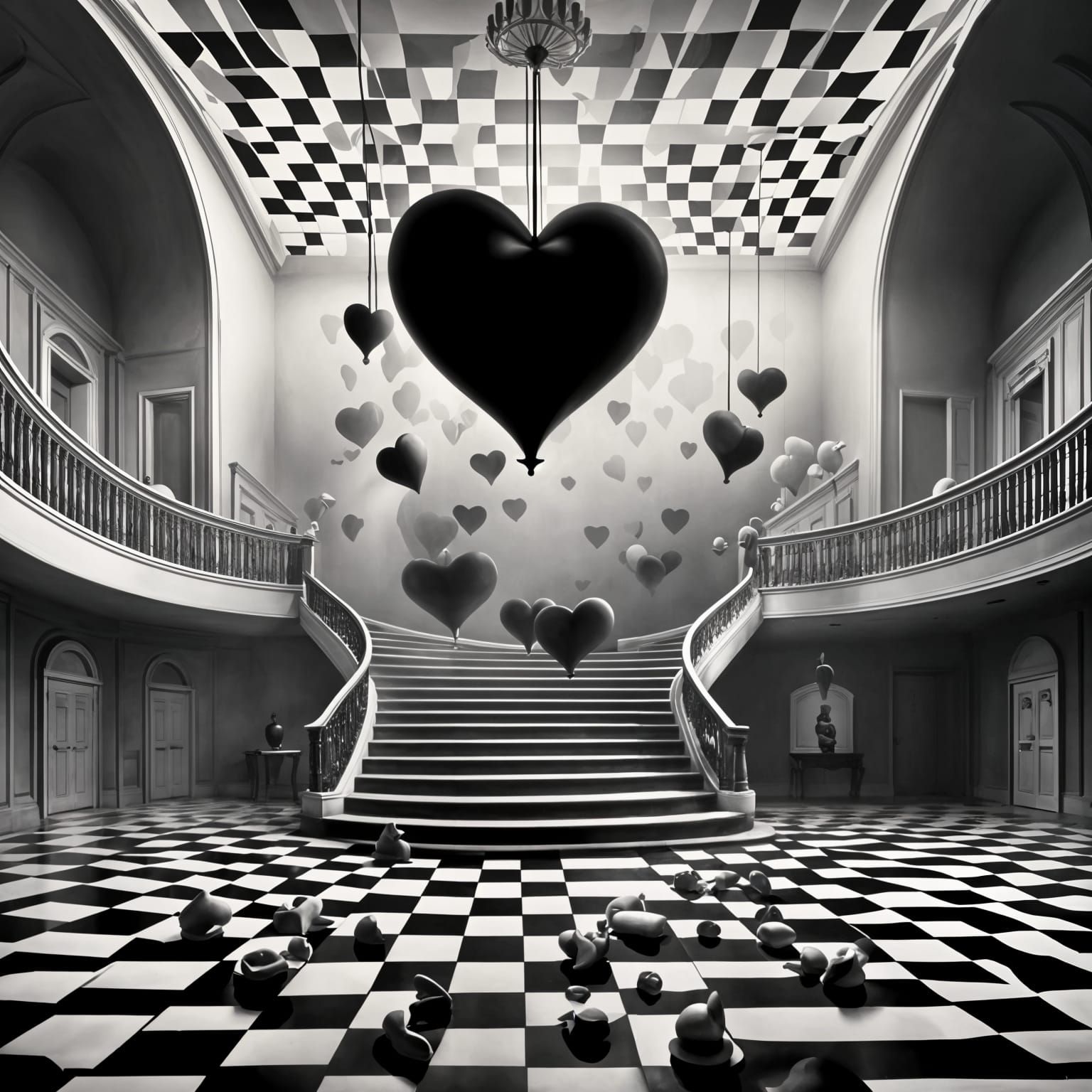 Surreal Heart in Mysterious Perspective