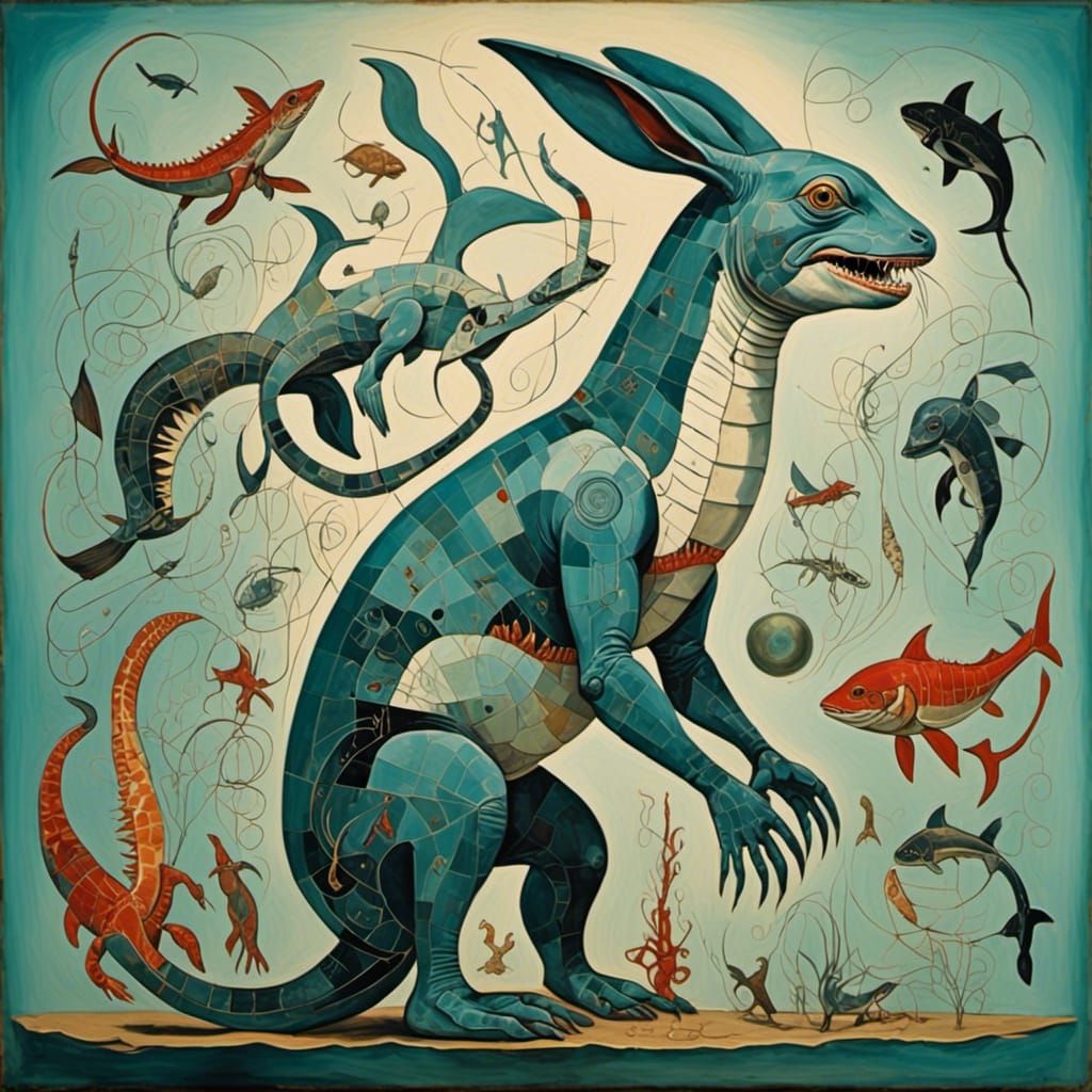 Mystic Deep Sea Leviathan in Abstract Style