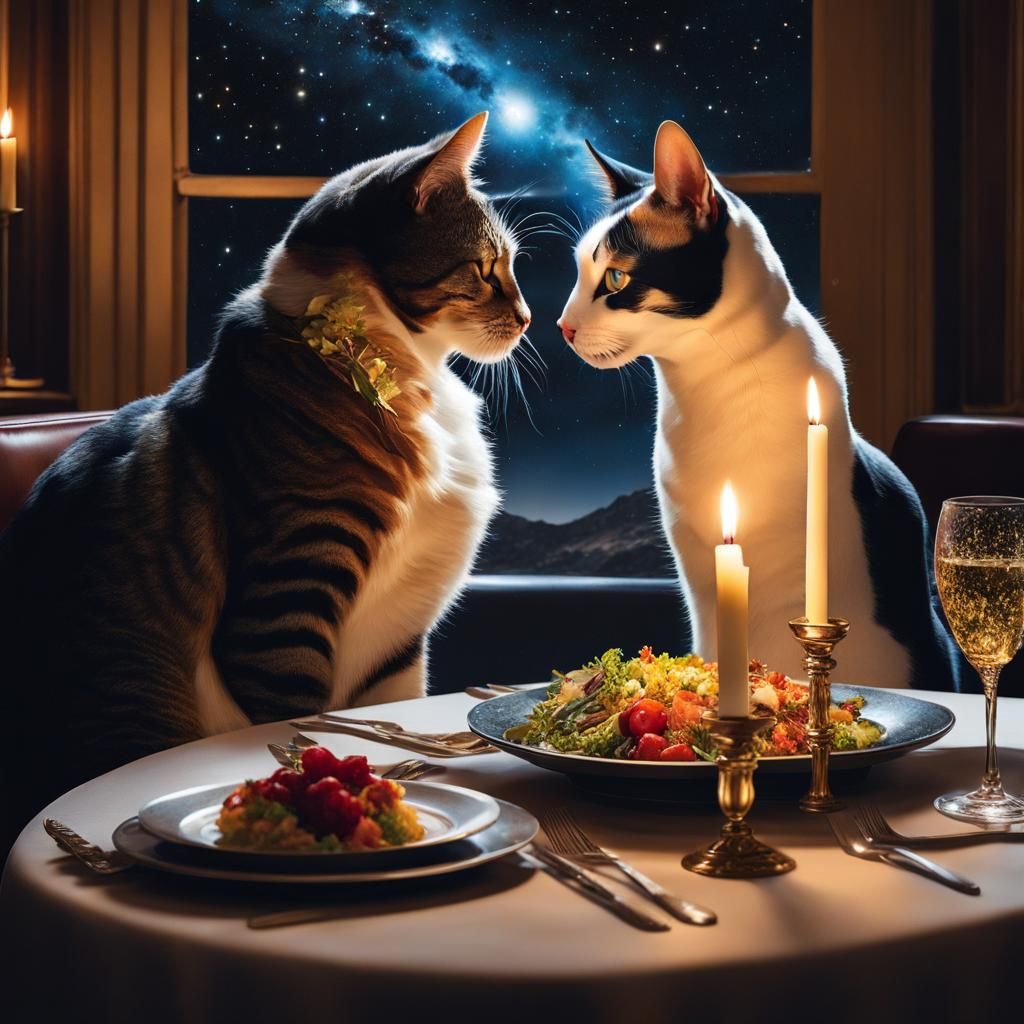 Cosmic Romance: Anthro Couple at Universe's End