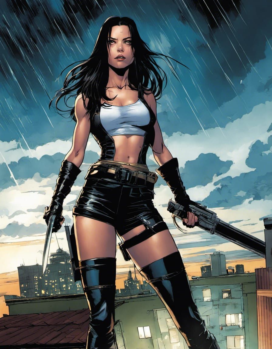 X-23 on a Rooftop at Night, Cover Art
