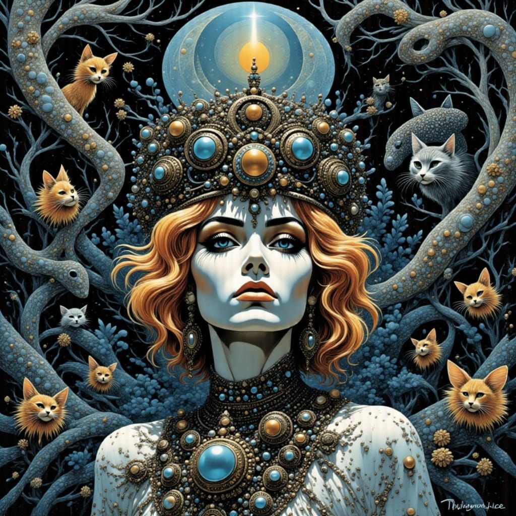 Surreal Feline Portraits in a Dreamlike Flux