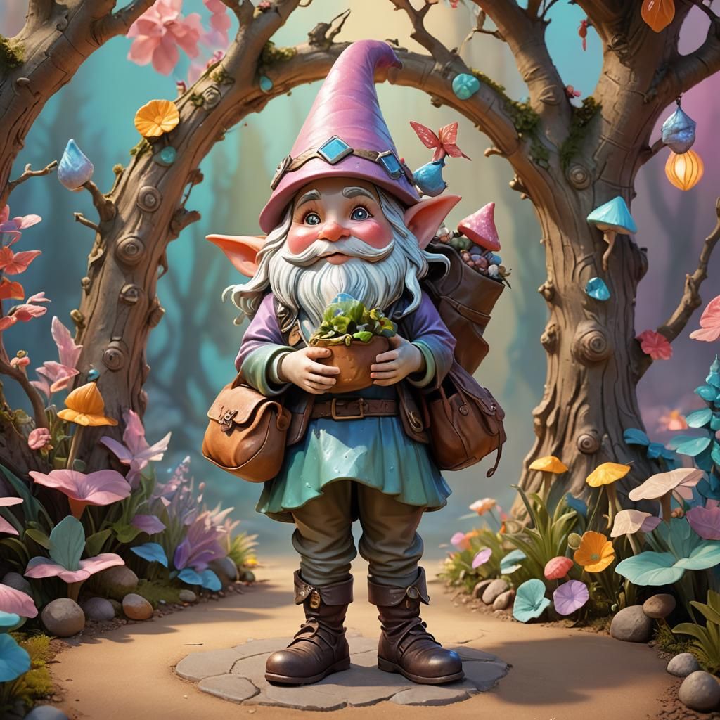 Gnome on Adventure: Whimsical 3D Rendered Art