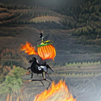 Pumpkin Rider on a Flaming Steed
