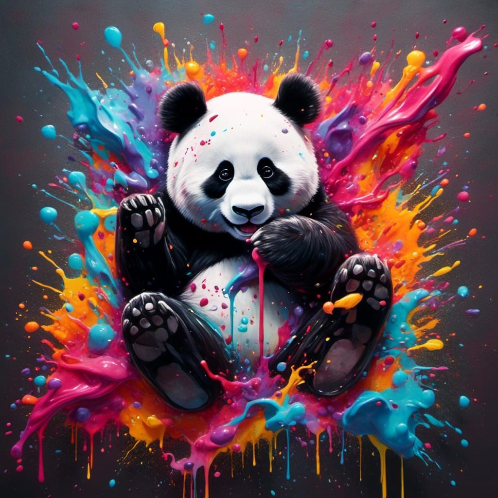 Panda in Graffiti Art Style