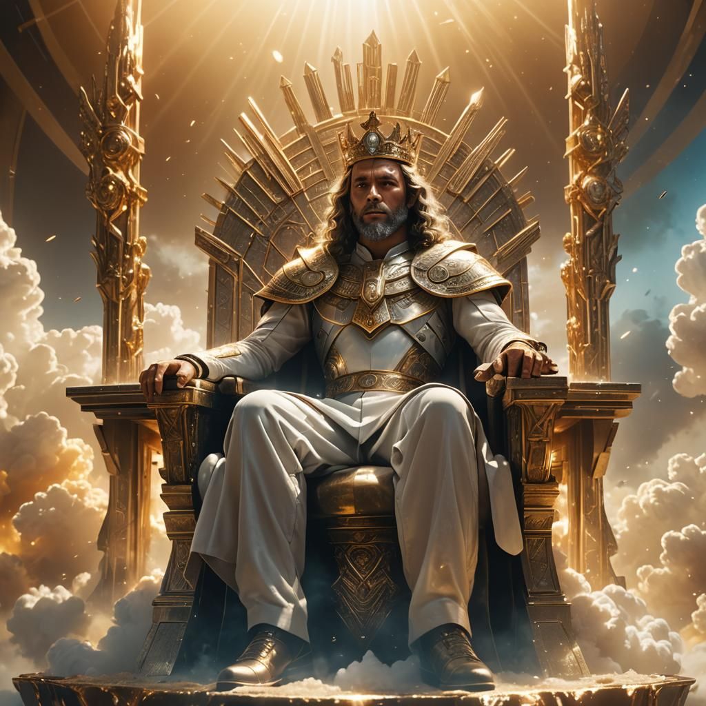 Futuristic God on Throne Concept Art