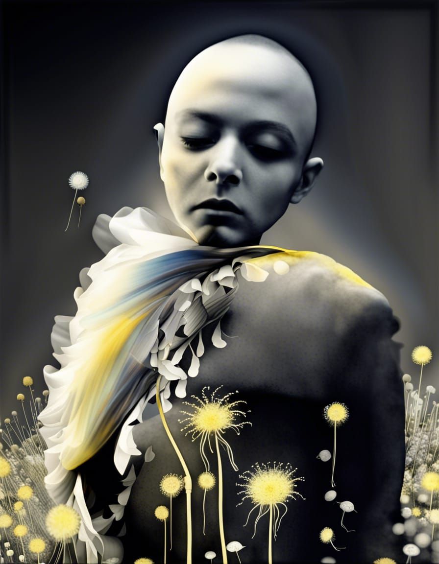 Winged Fairies in Dandelion Dreamscape: Surrealist Art