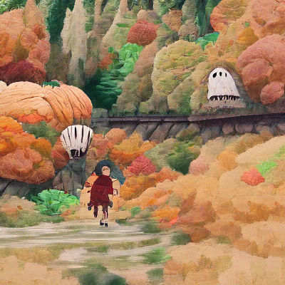Autumn Forest Scene in Anime Style