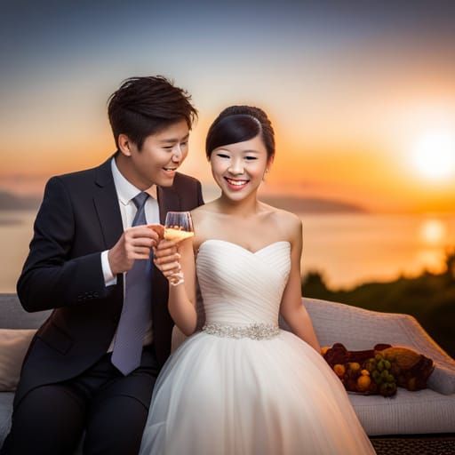 Toast Wedding Cake in Professional Photography Style