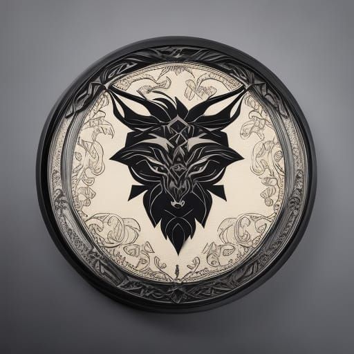 Shadow Animals on Wood Panel: Art Nouveau Portrait