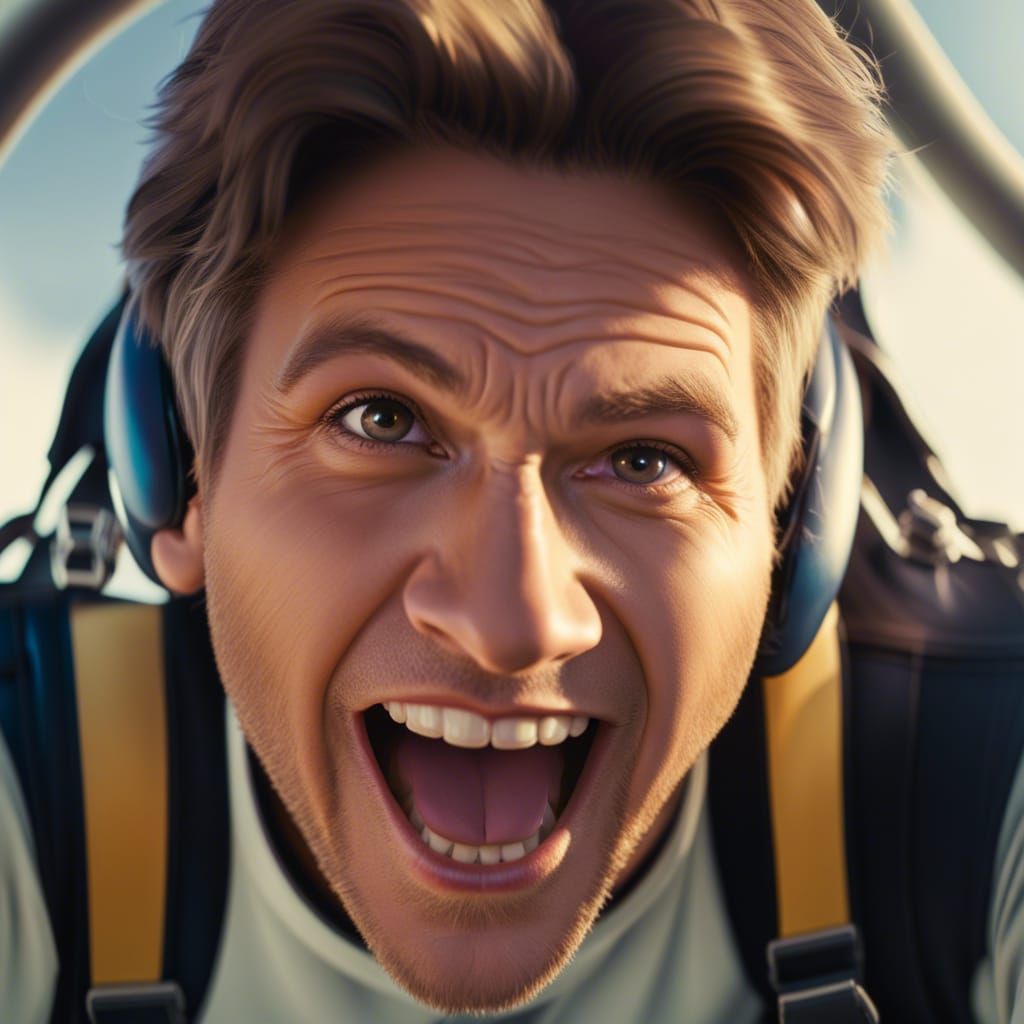 Smiling Skydiver Portrait with Ambient Lighting