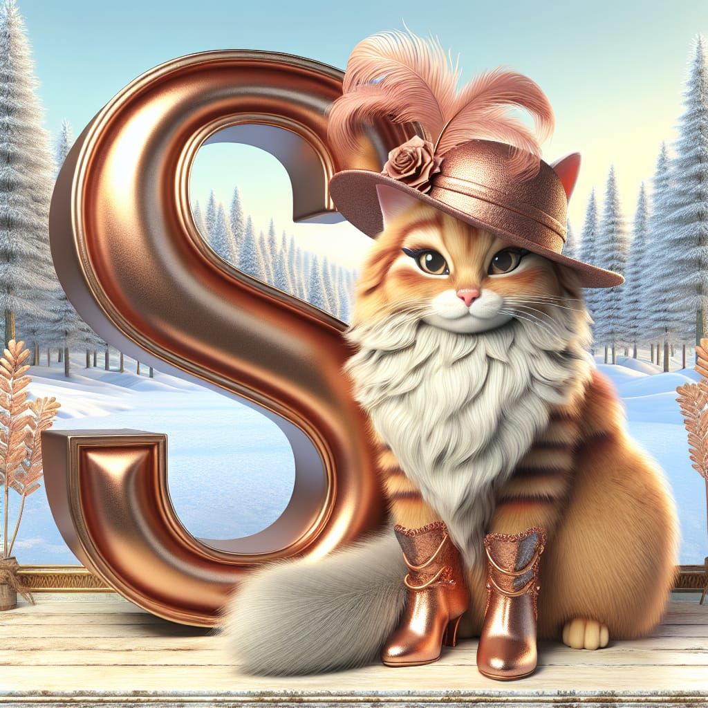 3D whimsical photorealistic hyperdetailed letter 'S' with a ...